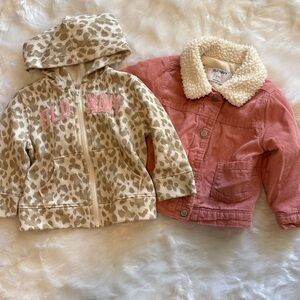 Old Navy Leopard and Pink Toddler Jackets